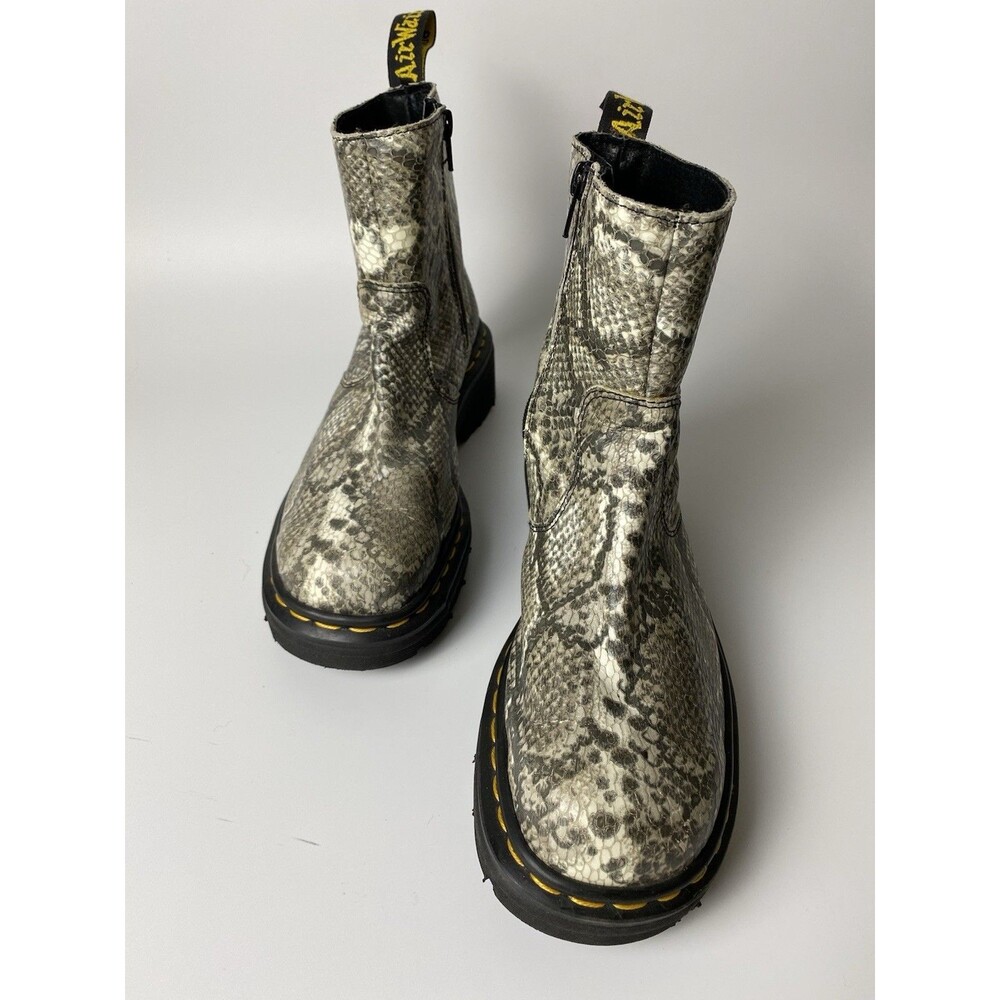 Dr Martens 9490 Vintage Snake Print Chunky Heel Chelsea Ankle Rare Boots US 8
